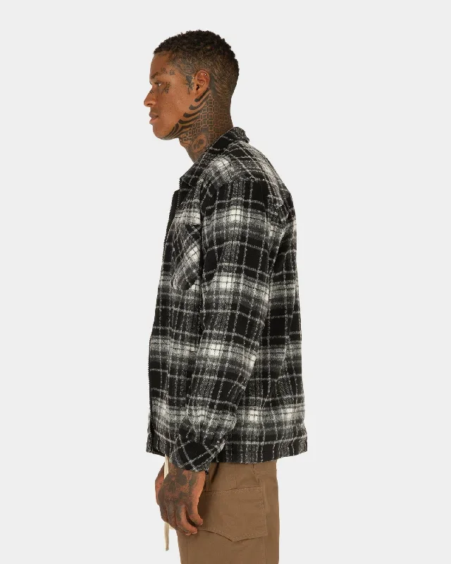 xxiii-vitus-zip-up-flannel-jacket-black-white-mens