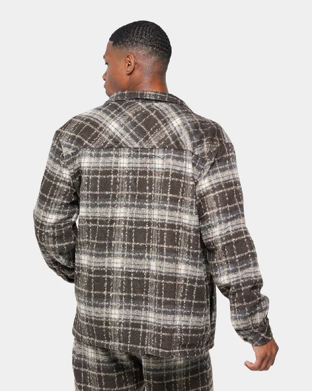 xxiii-vitus-zip-up-flannel-jacket-brown-mens