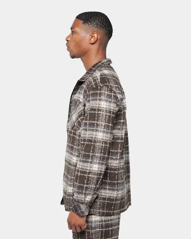 xxiii-vitus-zip-up-flannel-jacket-brown-mens