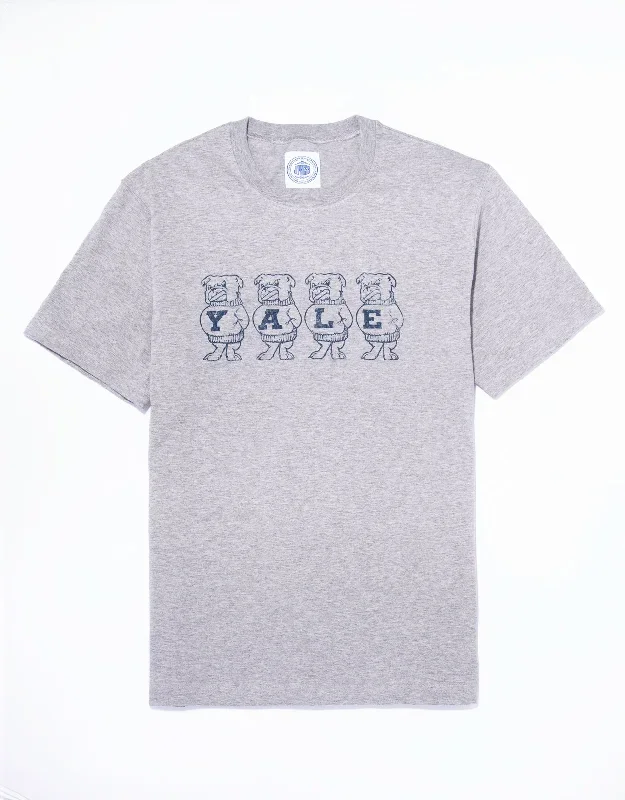 YALE BULLDOG CREW NECK T-SHIRT - GREY