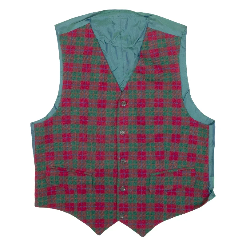 YVES GERARD Mens Blazer Waistcoat Green Knit Wool Check L